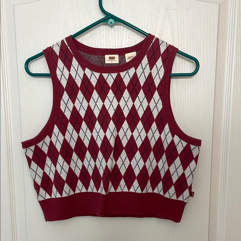 Levi's Red Argyle Women's Crop Top